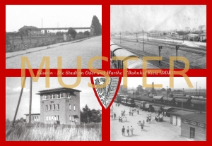 Maxi-Ansichtskarte Küstrin - Bahnhof Kietz DDR Maxi-Ansichtskarte Küstrin - Bahnhof Kietz DDR
